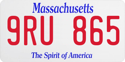 MA license plate 9RU865