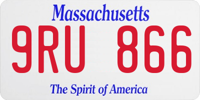 MA license plate 9RU866
