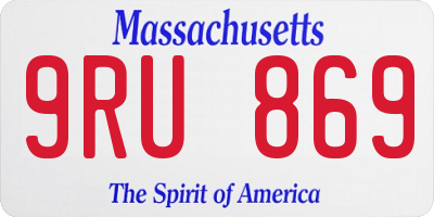 MA license plate 9RU869