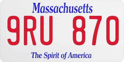 MA license plate 9RU870