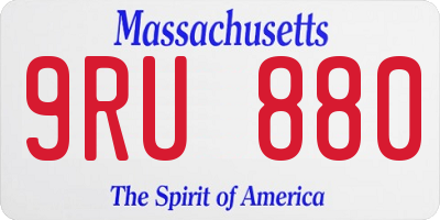 MA license plate 9RU880