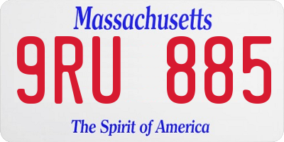 MA license plate 9RU885
