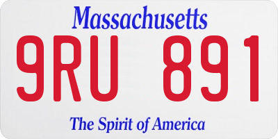 MA license plate 9RU891