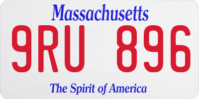 MA license plate 9RU896