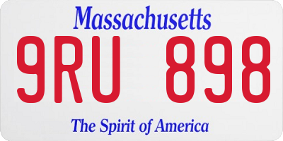 MA license plate 9RU898
