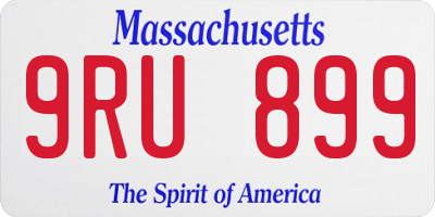 MA license plate 9RU899