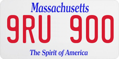 MA license plate 9RU900