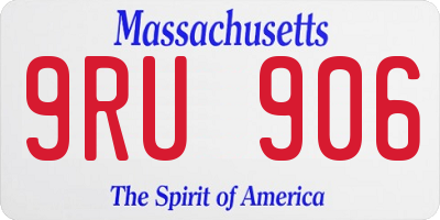 MA license plate 9RU906