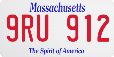 MA license plate 9RU912