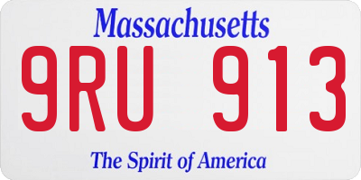 MA license plate 9RU913