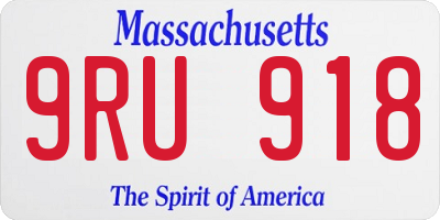 MA license plate 9RU918