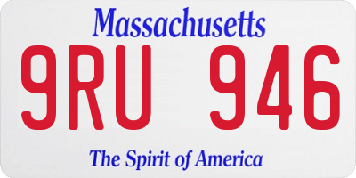 MA license plate 9RU946