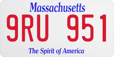 MA license plate 9RU951