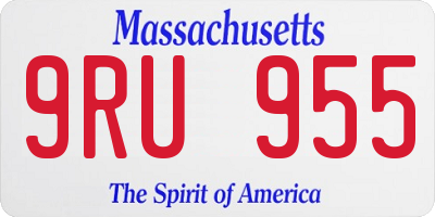 MA license plate 9RU955