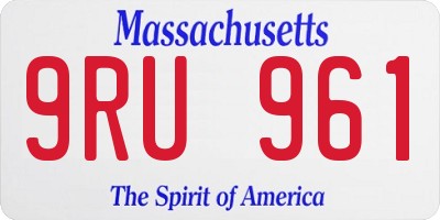 MA license plate 9RU961