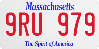 MA license plate 9RU979