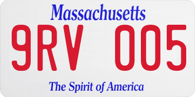MA license plate 9RV005