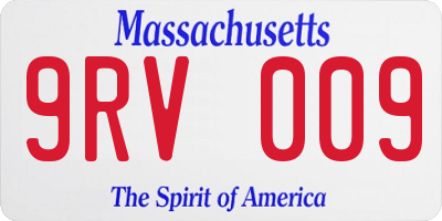 MA license plate 9RV009