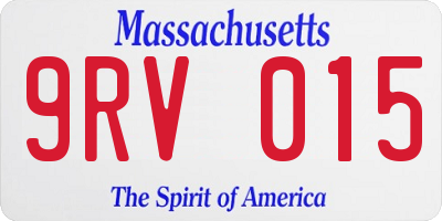 MA license plate 9RV015