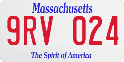 MA license plate 9RV024