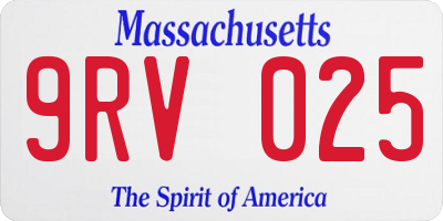 MA license plate 9RV025