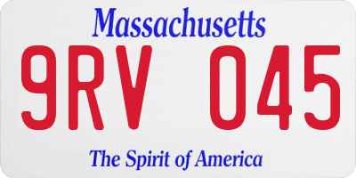 MA license plate 9RV045