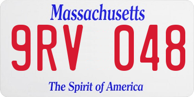 MA license plate 9RV048