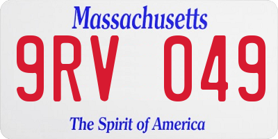 MA license plate 9RV049