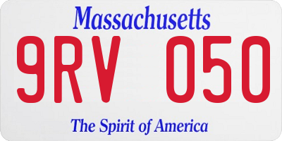 MA license plate 9RV050