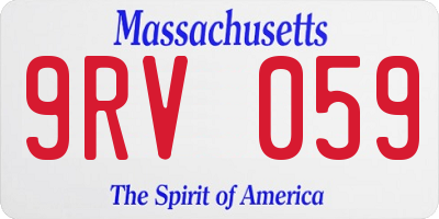 MA license plate 9RV059