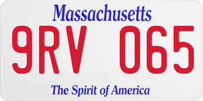 MA license plate 9RV065