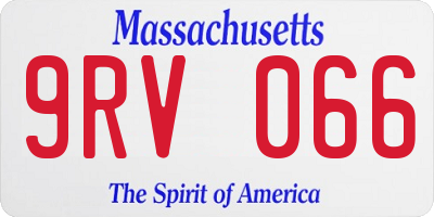 MA license plate 9RV066