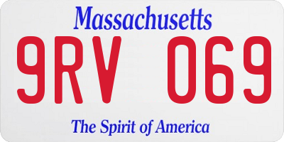 MA license plate 9RV069