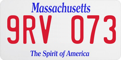 MA license plate 9RV073