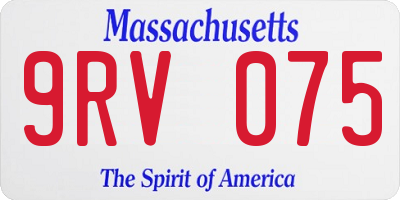 MA license plate 9RV075