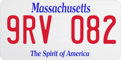 MA license plate 9RV082
