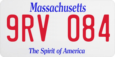 MA license plate 9RV084