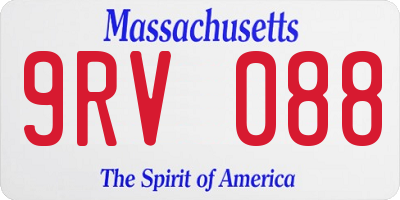 MA license plate 9RV088