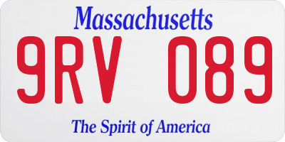 MA license plate 9RV089