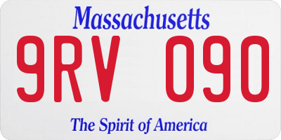 MA license plate 9RV090