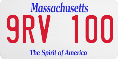 MA license plate 9RV100
