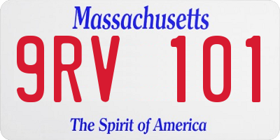 MA license plate 9RV101
