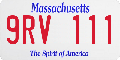 MA license plate 9RV111