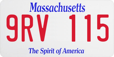 MA license plate 9RV115