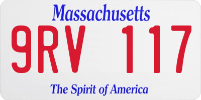 MA license plate 9RV117