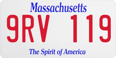 MA license plate 9RV119