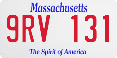MA license plate 9RV131