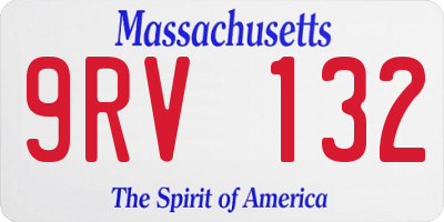 MA license plate 9RV132
