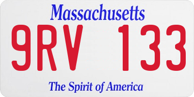 MA license plate 9RV133