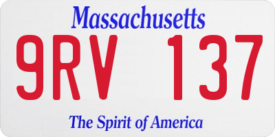 MA license plate 9RV137